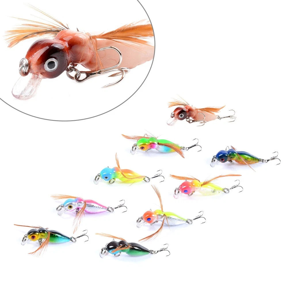 9PCS Minnow Baits 3.4g/4.5cm Ant Insect Bionic Lures