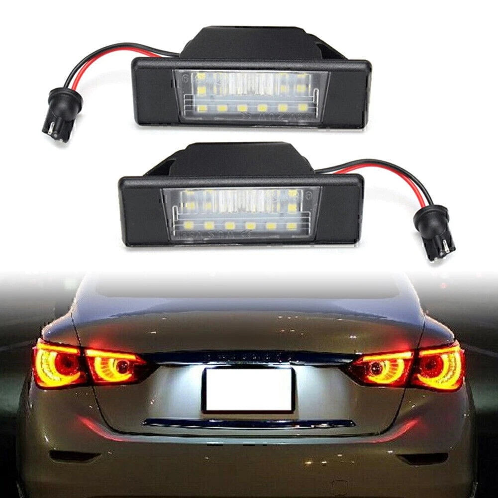 Pair Car LED License Plate Light Assy For Nissan Juke Versa X-Trail etc.