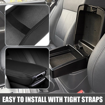 Center Console Pad for Ford Bronco Sport (2020–2023) Black White Stitches