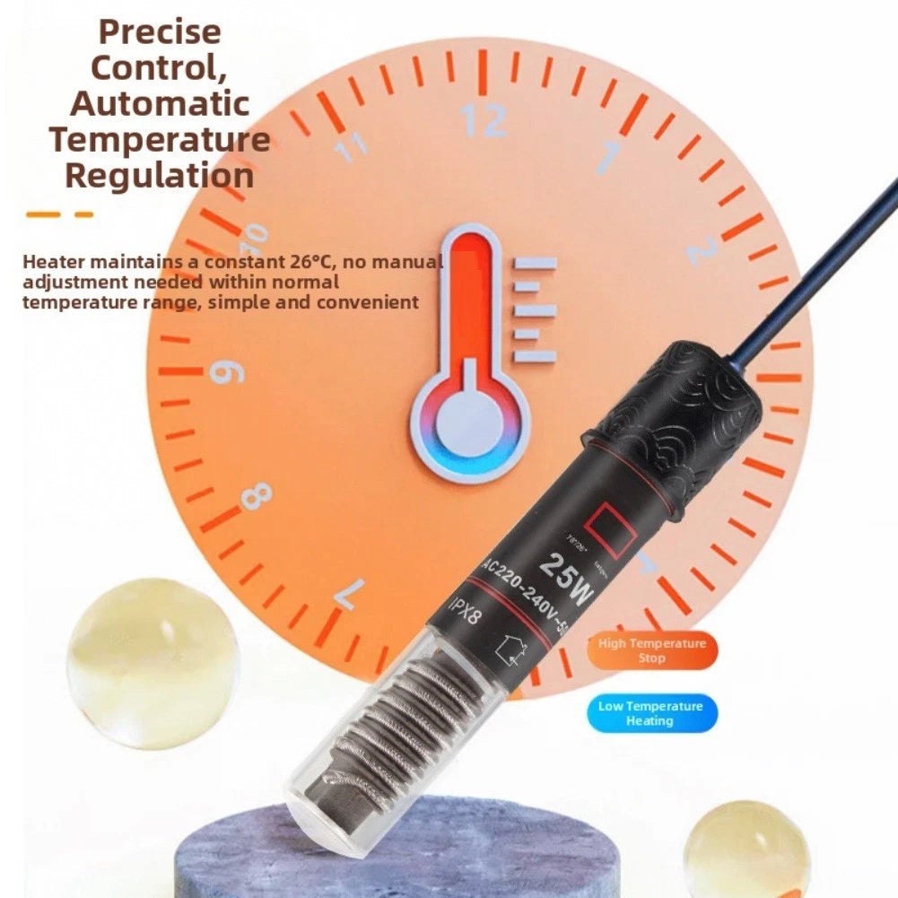10W Automatic USB Aquarium Heater for Compact Tanks (26°C)