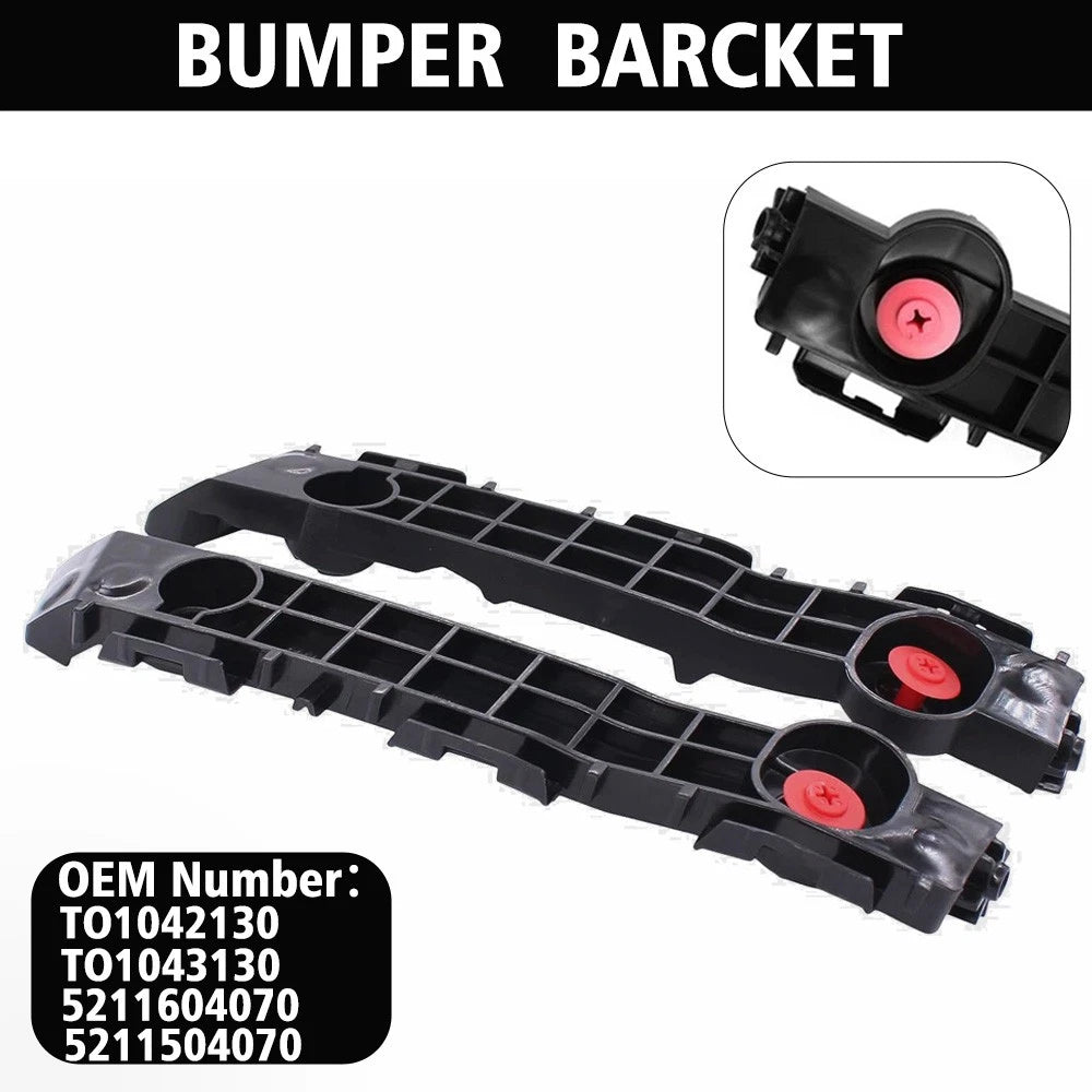 Pair of Bumper Brackets for Toyota Tacoma (2016–2021) - Steel, Black