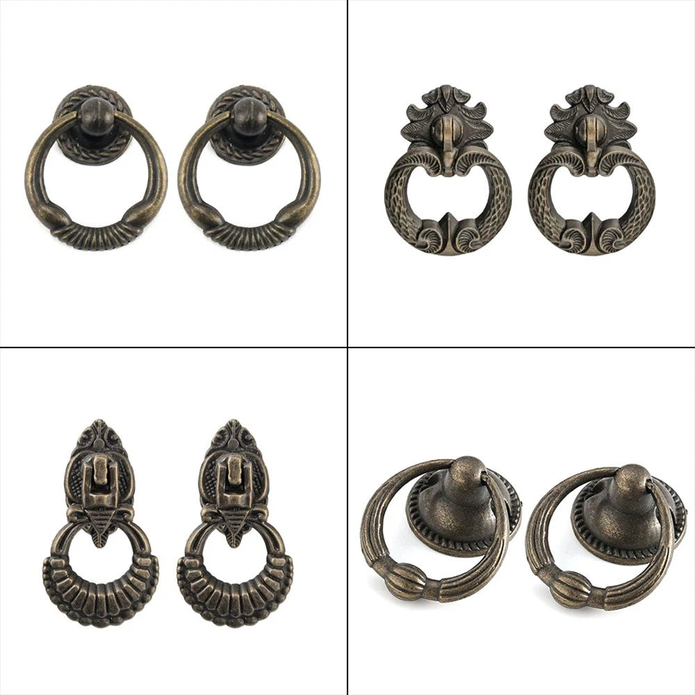 2/5/10Pc Vintage Door Drop Ring Pull Knob Kitchen Cupboard Cabinet Drawer Handle
