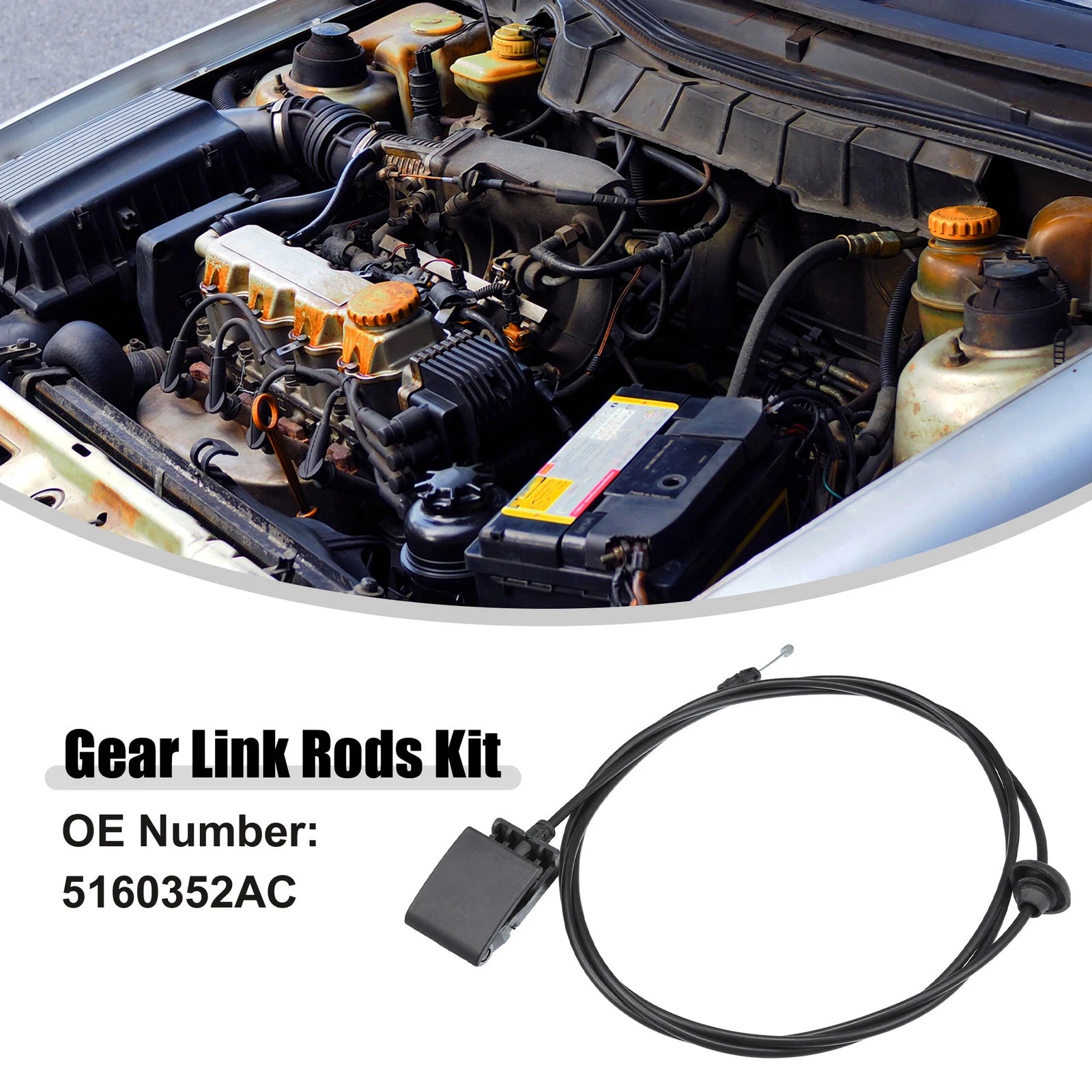 Hood Latch Release Cable for Dodge Ram (2009–2010) No. 5160352AC