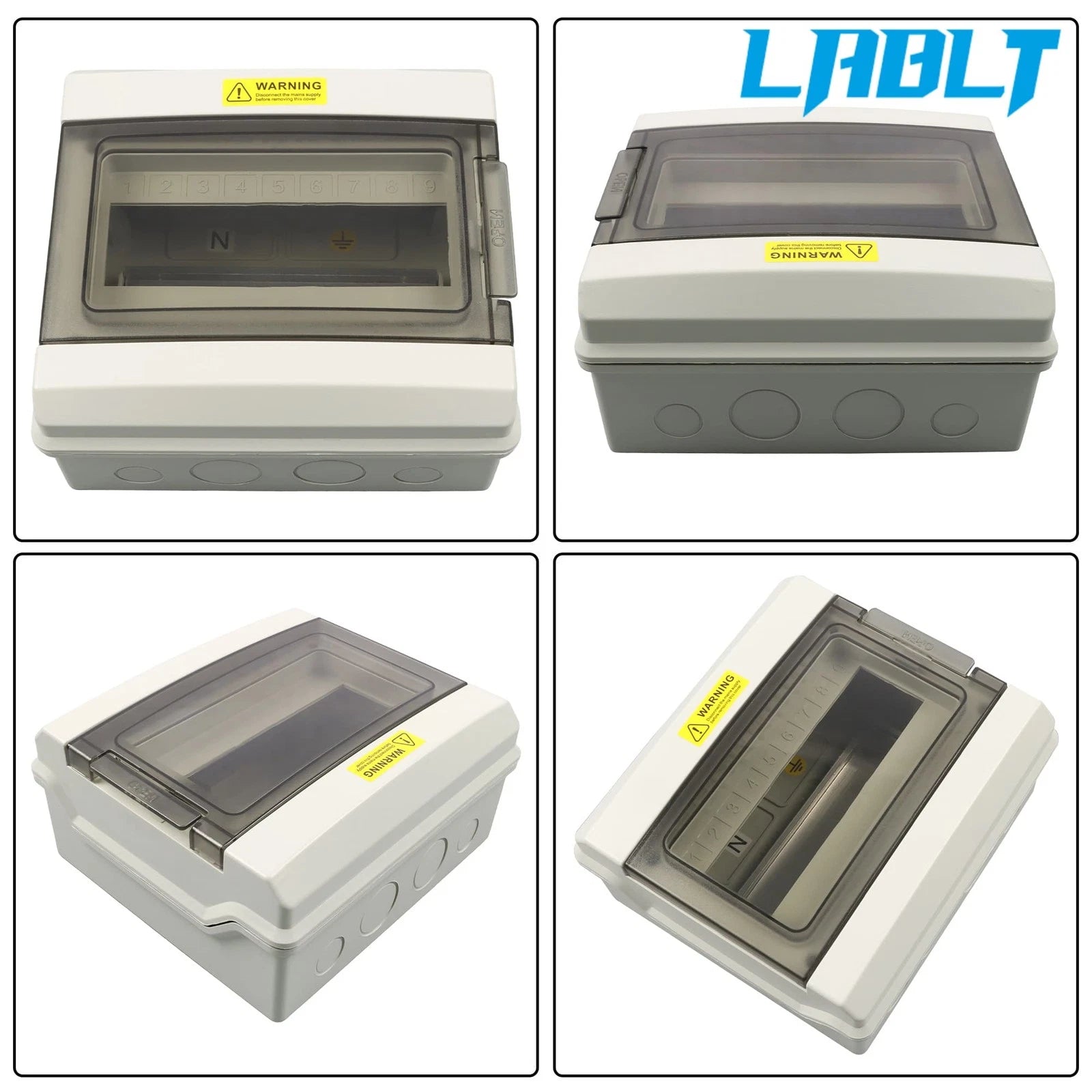 9-Way Power Distribution Box with Bus Bars for LABLT MCB Miniature Breakers