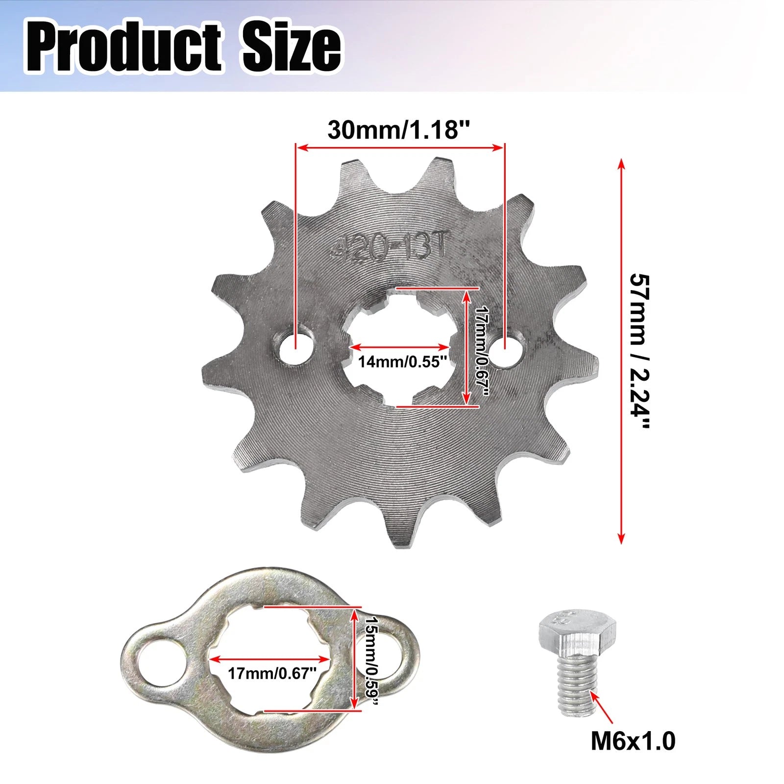Front Engine Sprocket Replacement Set 17mm for 420 13T Mini Dirt Bike (2000–)