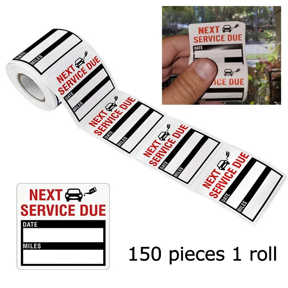 Oil Change Service Reminder Stickers 1 Roll Brand New High Quality