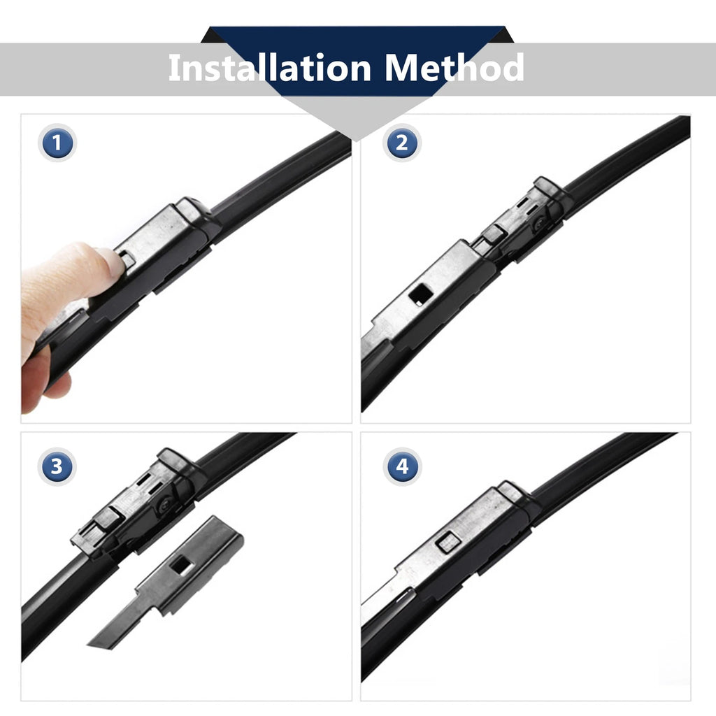 Front Rear Wiper Blades Set 3 Pack Replacement for Ford Focus MK2 (2004–2011)