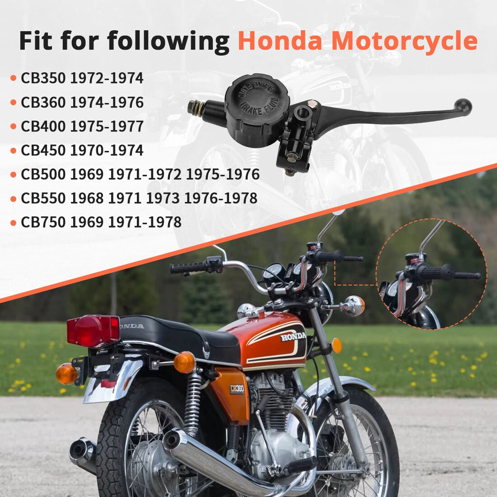 Front Brake Master Cylinder 5/8" Bore for Honda CB350 CB366 CB450 CB500 CB550 CB750 (1968–1978)
