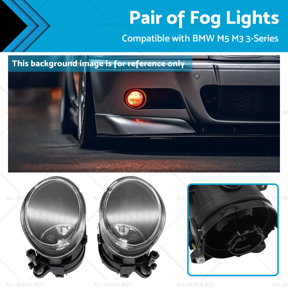 Pair Clear Fog Lights for BMW E46 3-Series (2001–2006)
