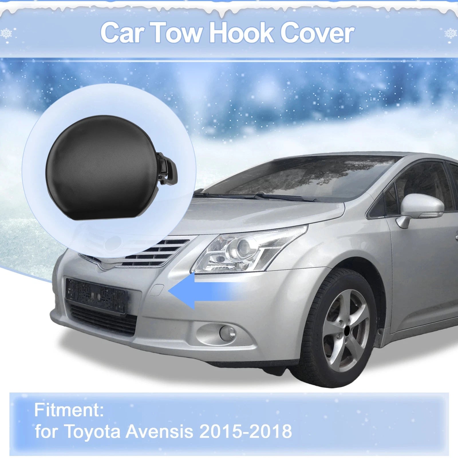 Left Front Tow Hook Cover Cap Replacement for Toyota Auris (2013–2015)