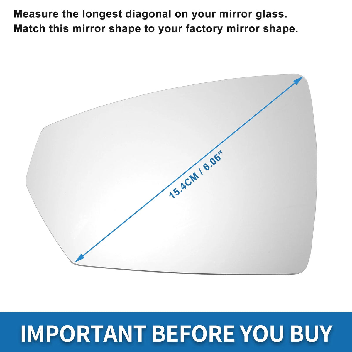 Heated Left Side Mirror Glass Replacement for Volkswagen Polo (2017–2023)