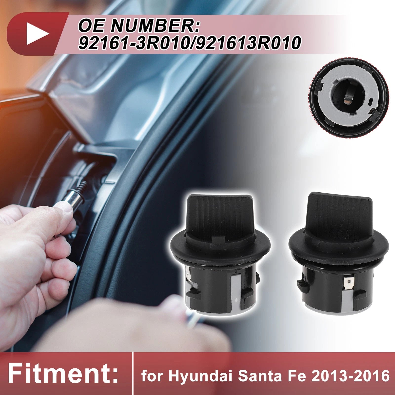 Front Turn Signal Light Socket for Hyundai Santa Fe (2013–2018)