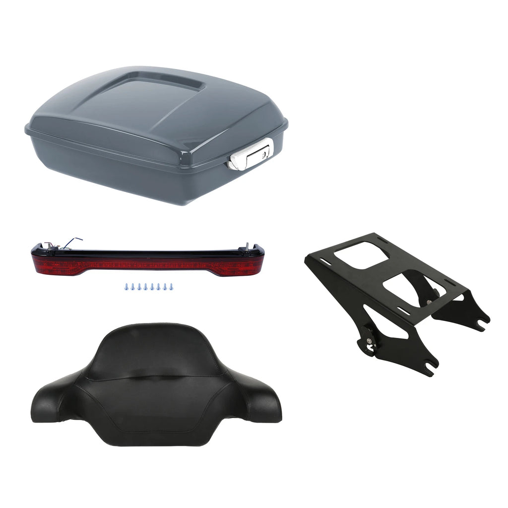 Chopped Trunk Backrest Mount Light for Harley Touring (2014–2026) Gunship Gray