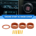 Engine Start Switch Knob Cover Ring for Honda Civic (2022–2024) Orange 4 Pack
