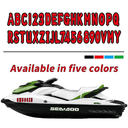3" Red Boat Letters Numbers Stickers Decals for Boat Yachts & PWC