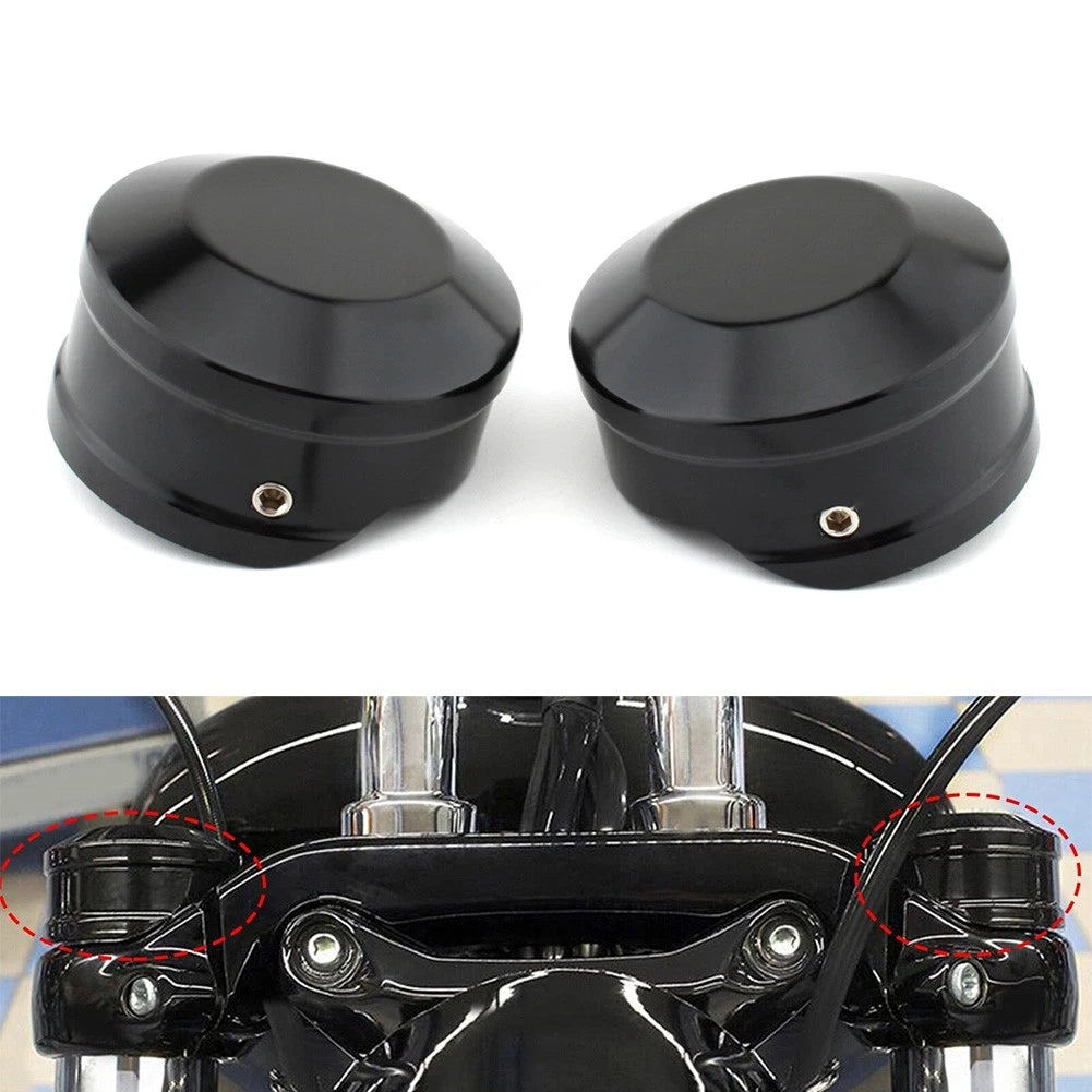 Black Upper Fork Stem Nut Cover Cap For Harley Softail Breakout FXBR FXBRS 18-23
