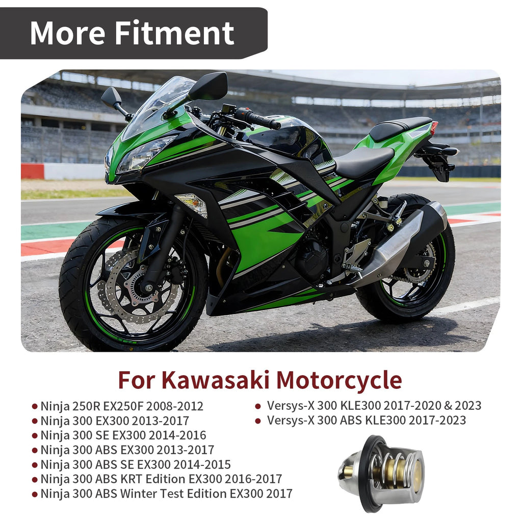 Thermostat & Gasket for Kawasaki Ninja 250R EX250F, Versys-X 300 (2008–2020) 49054-1056