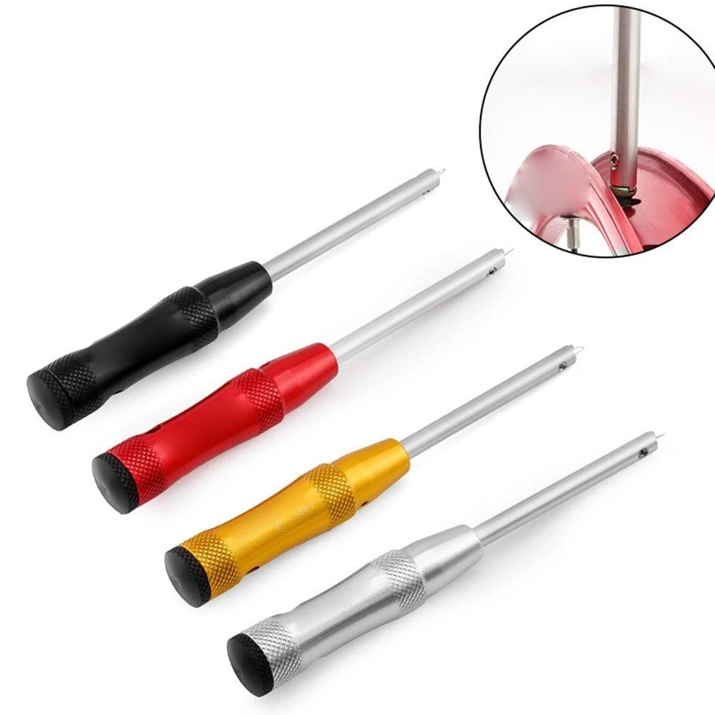 Bike Spoke Nipple Installation Tool with Storage and 4 Replacement Cores