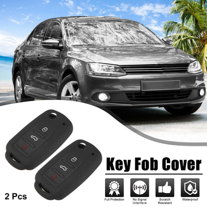 2pcs Silicone Key Fob Cover Replacement for Volkswagen Jetta GTI Passat Tiguan (2015–2025)
