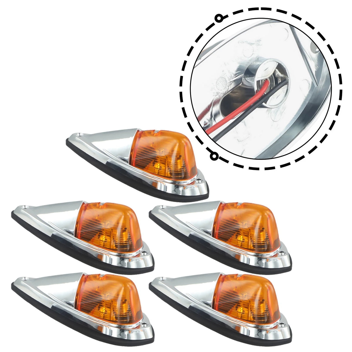 5 Pcs Cab Roof Clearance Lights for
