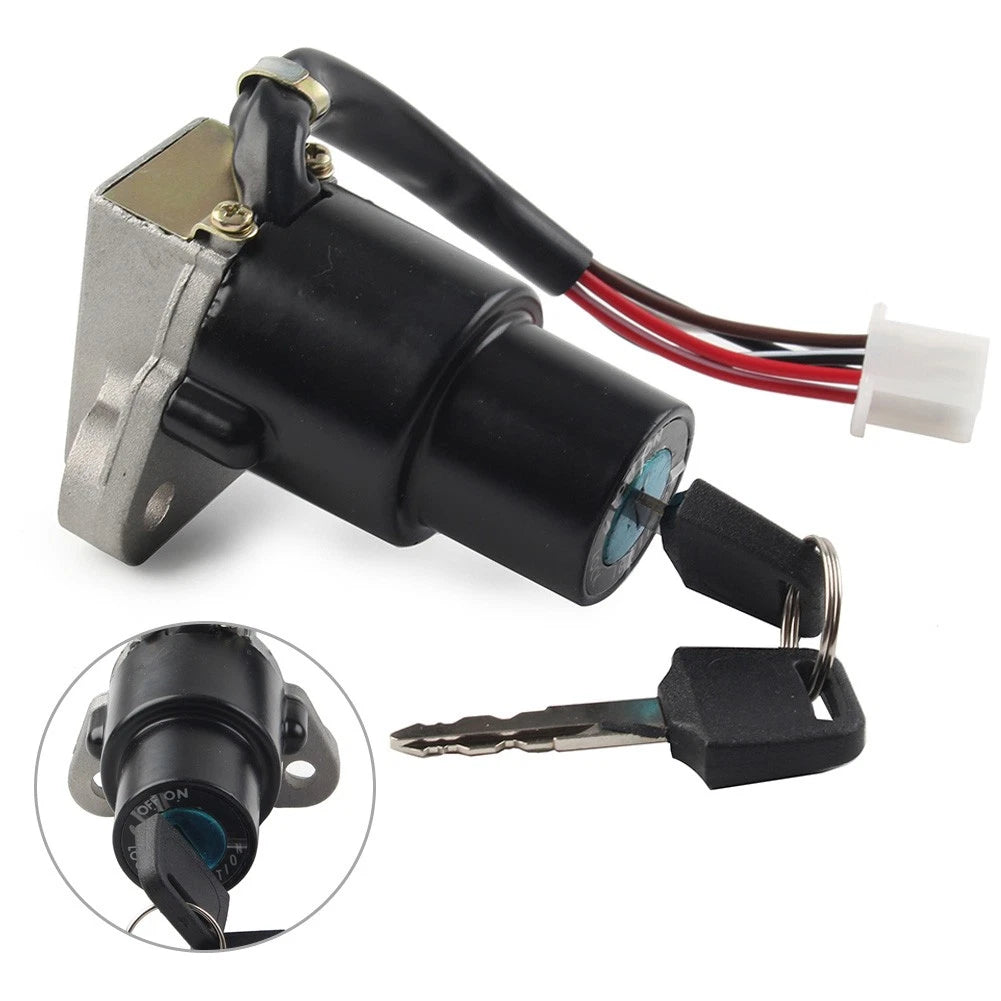 Ignition Key Switch 6 Wires w/ Keys for Kawasaki KLR650 (1987–2007)