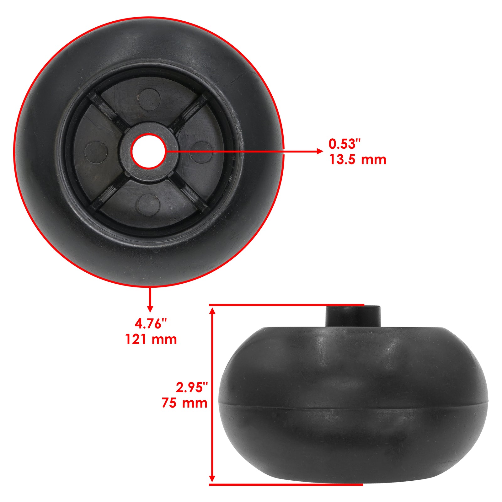 Deck Wheel Anti-Scalp Roller with Bolt for Hustler Fastrak Raptor (2015–2021)