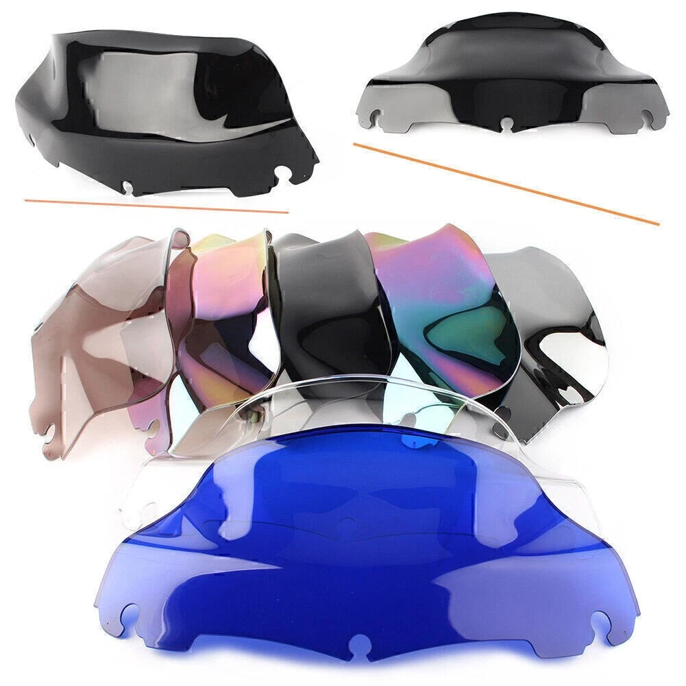 Motorcycle 9" Wave Front Windshield Screen For Harley Touring Street Glide