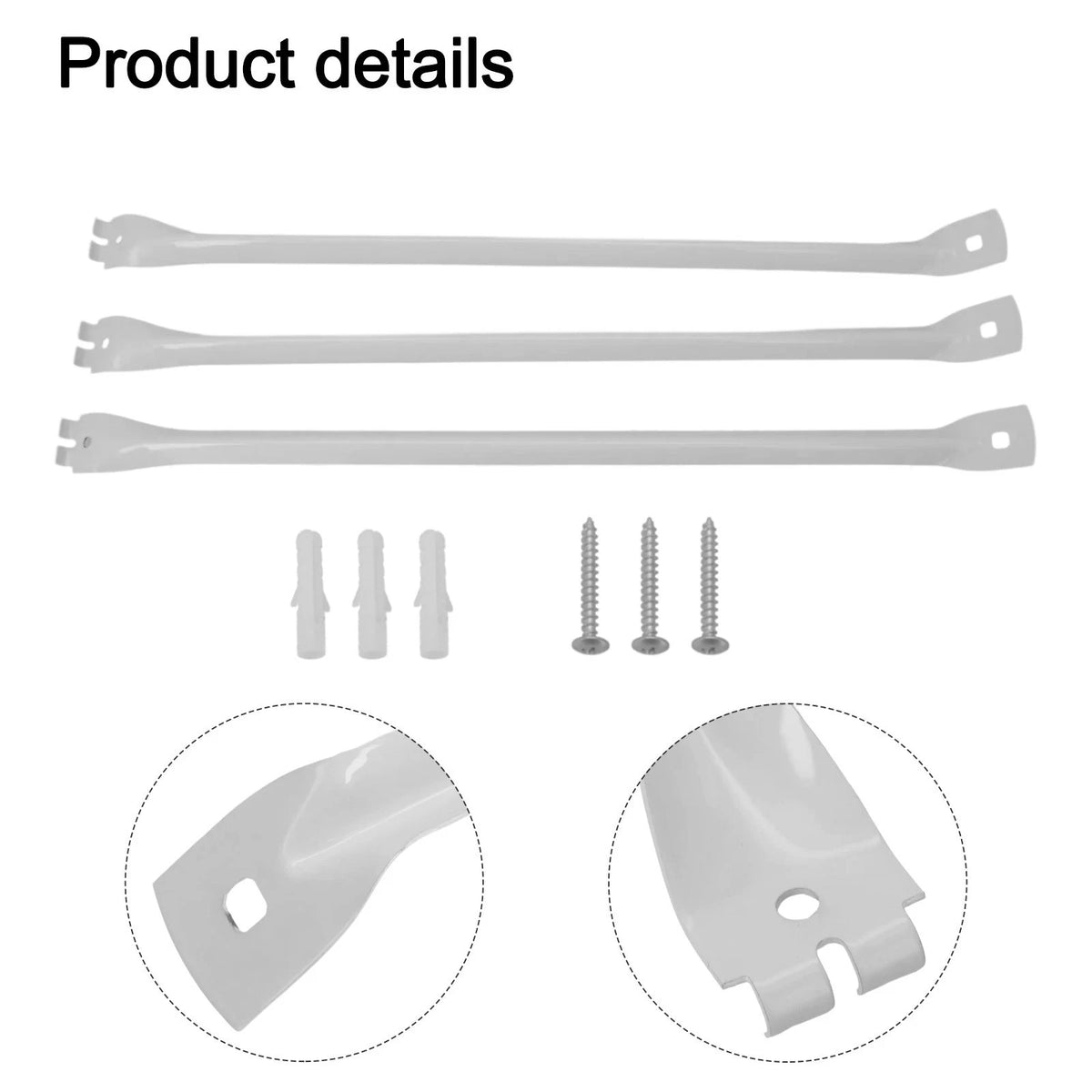 3 Pack 17 Inch Iron Brackets for Wire Shelving