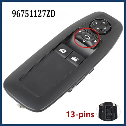 Window Control Lever Switch Knob 96751127ZD for Peugeot 2008/5008 (2013–2022)