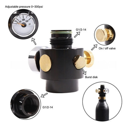 Air Pressure Regulator and Gauge Set for G1/2 14 Thread Connection