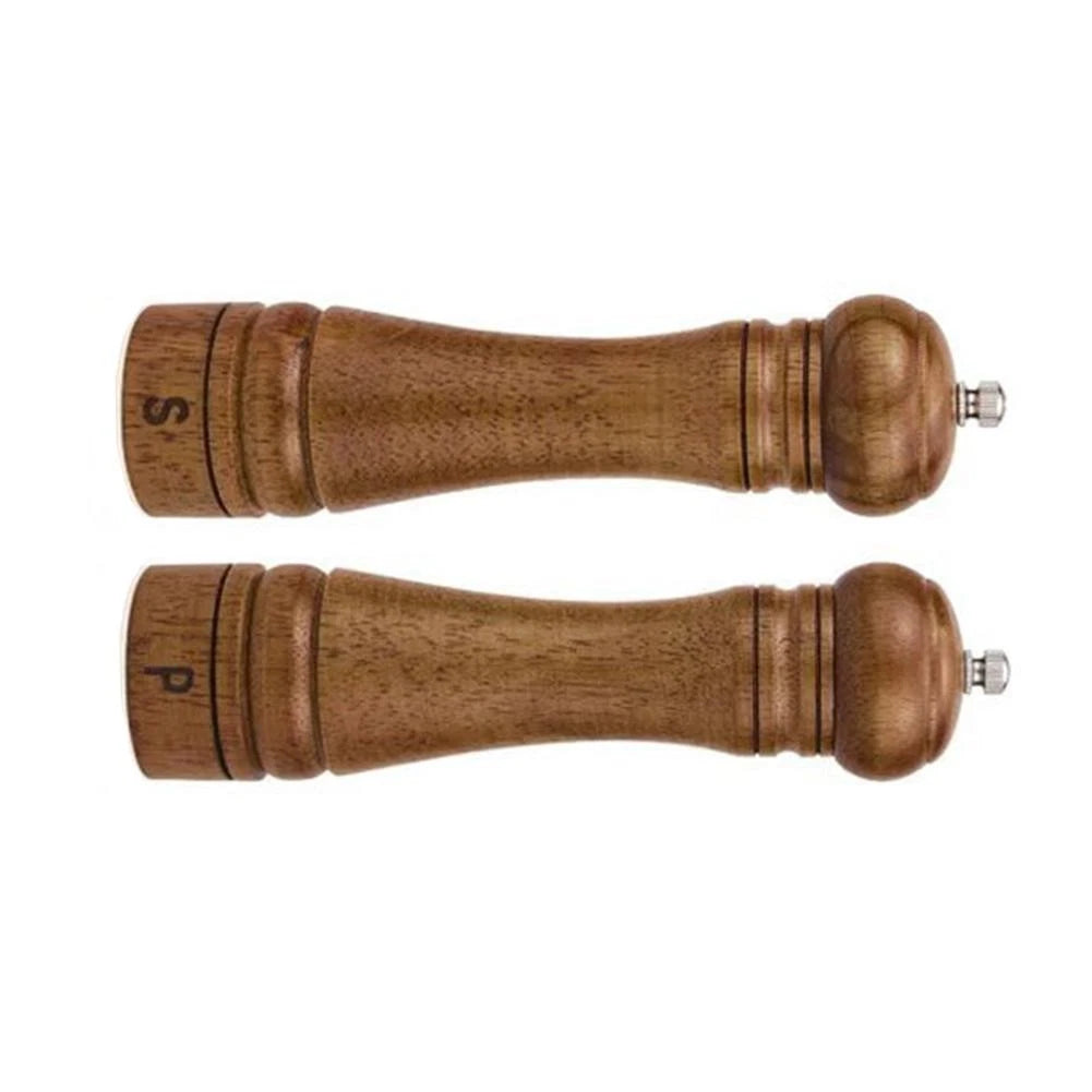 Adjustable Coarseness Wooden Salt and Pepper Set for Cooking