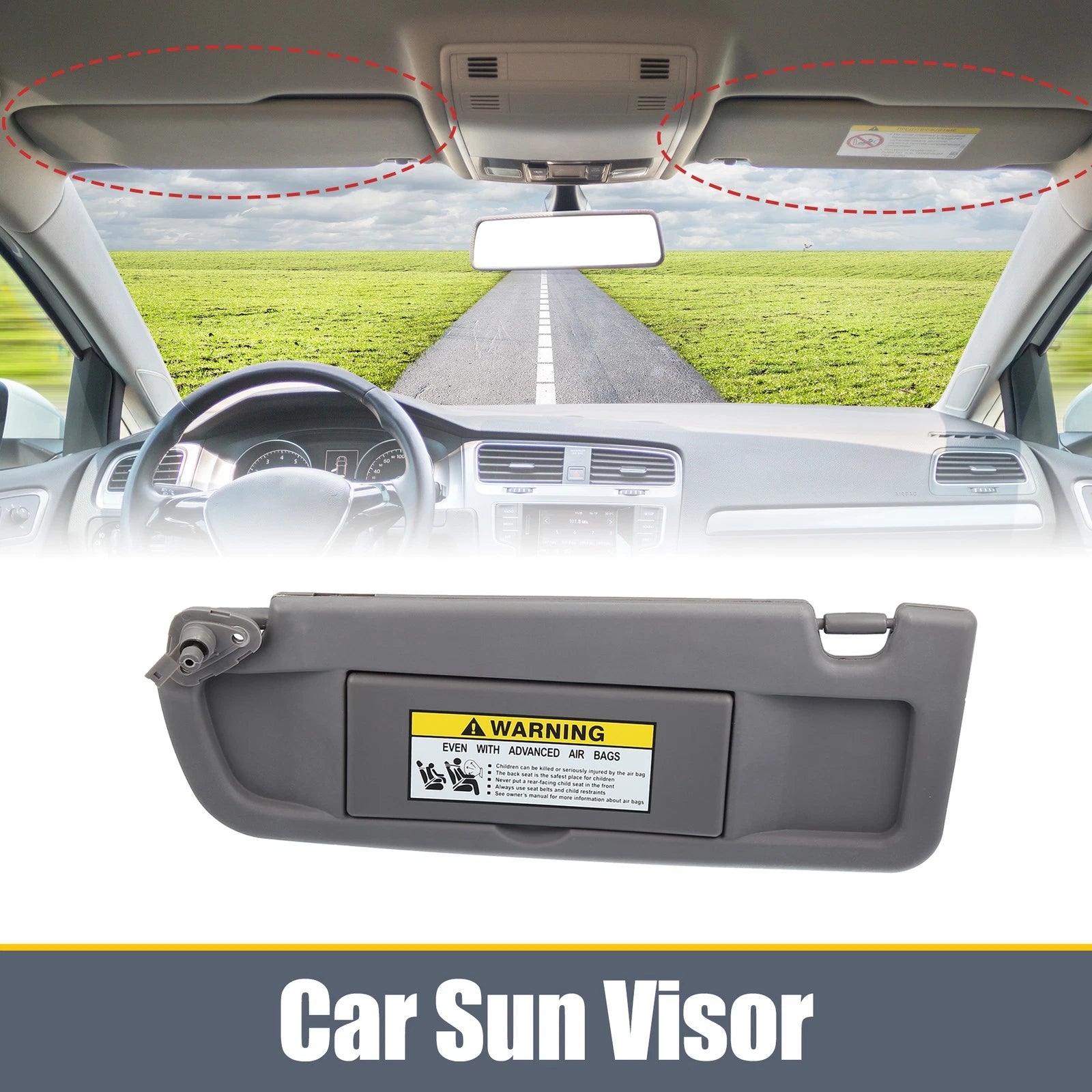 Left Side Car Sun Visor Replacement for Honda Civic (2006–2011) Deep Gray