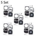 Set of 5 Carburetor Diaphragm Kit for ZAMA RB-129 C1M-W26A C1M-W26B C1M-W26C