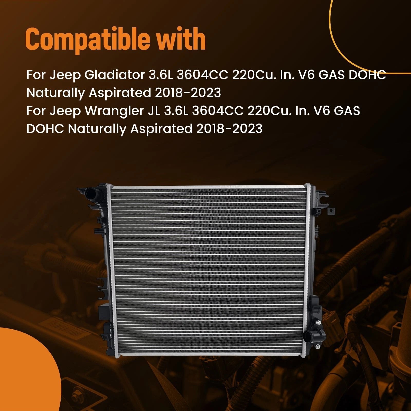 Aluminum Engine Radiator for Jeep Gladiator 3.6L (2018–2023) DPI13754