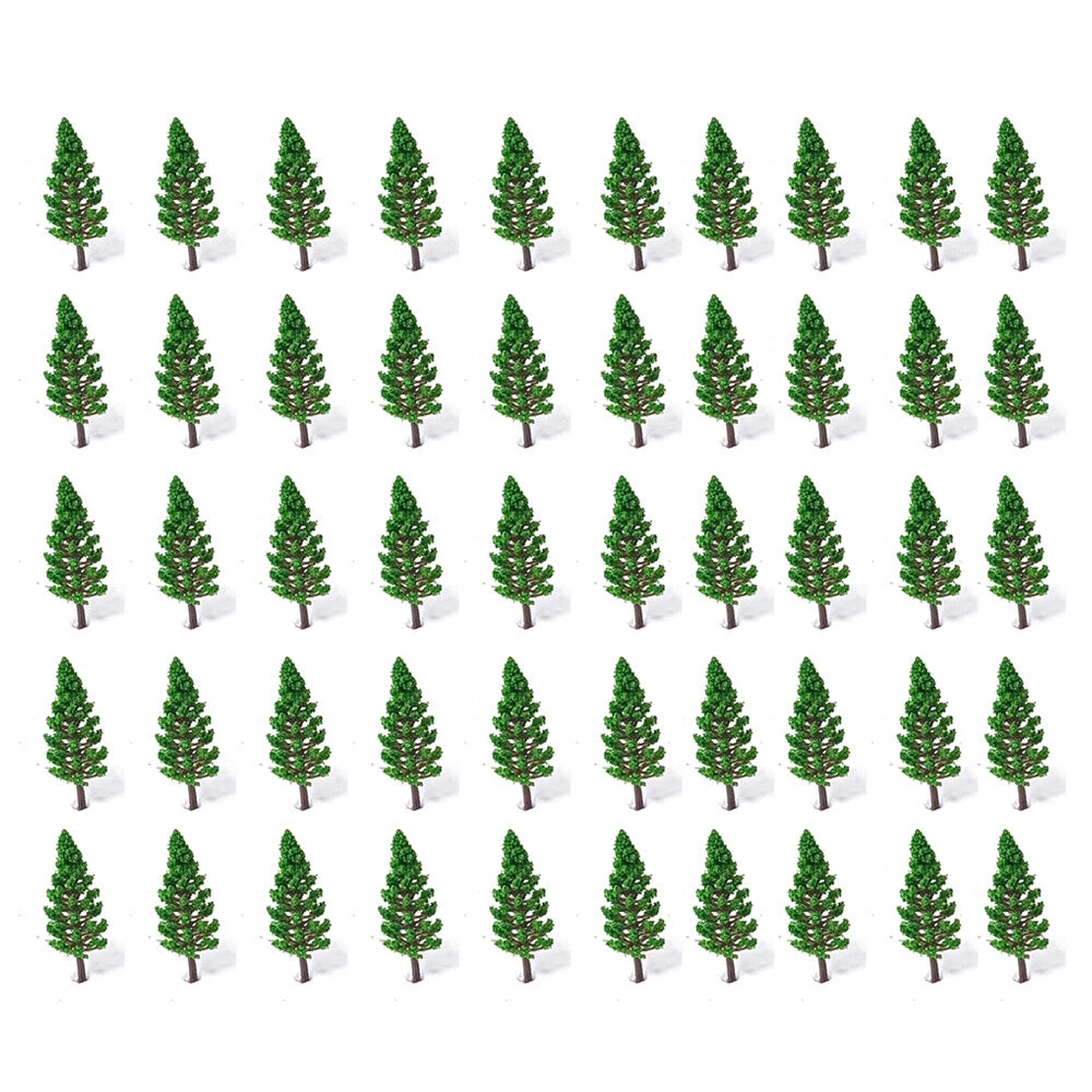 50pcs 1.88" Pine Trees for Railroad Landscape Scenery Layout