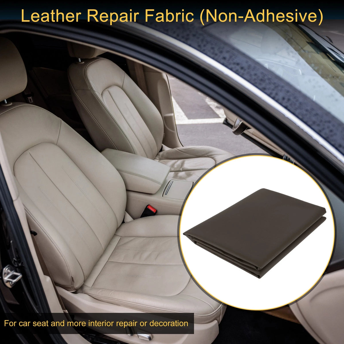 Leather Repair Patch for Car Seat Sofa Trim (108" x 54", Brown)