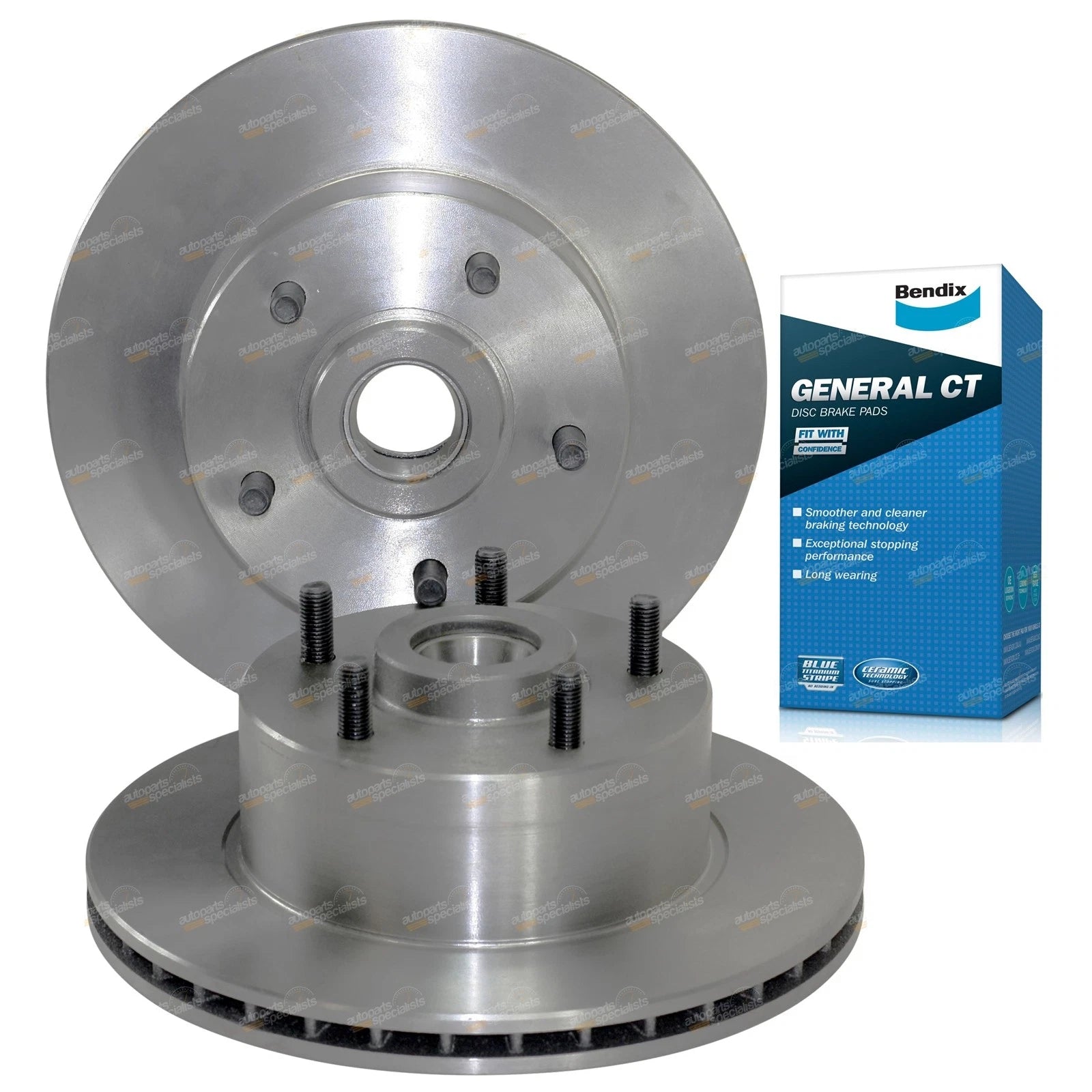 2 Front Disc Rotors Brake Pads Set for Holden Commodore Calais (1978–1986)