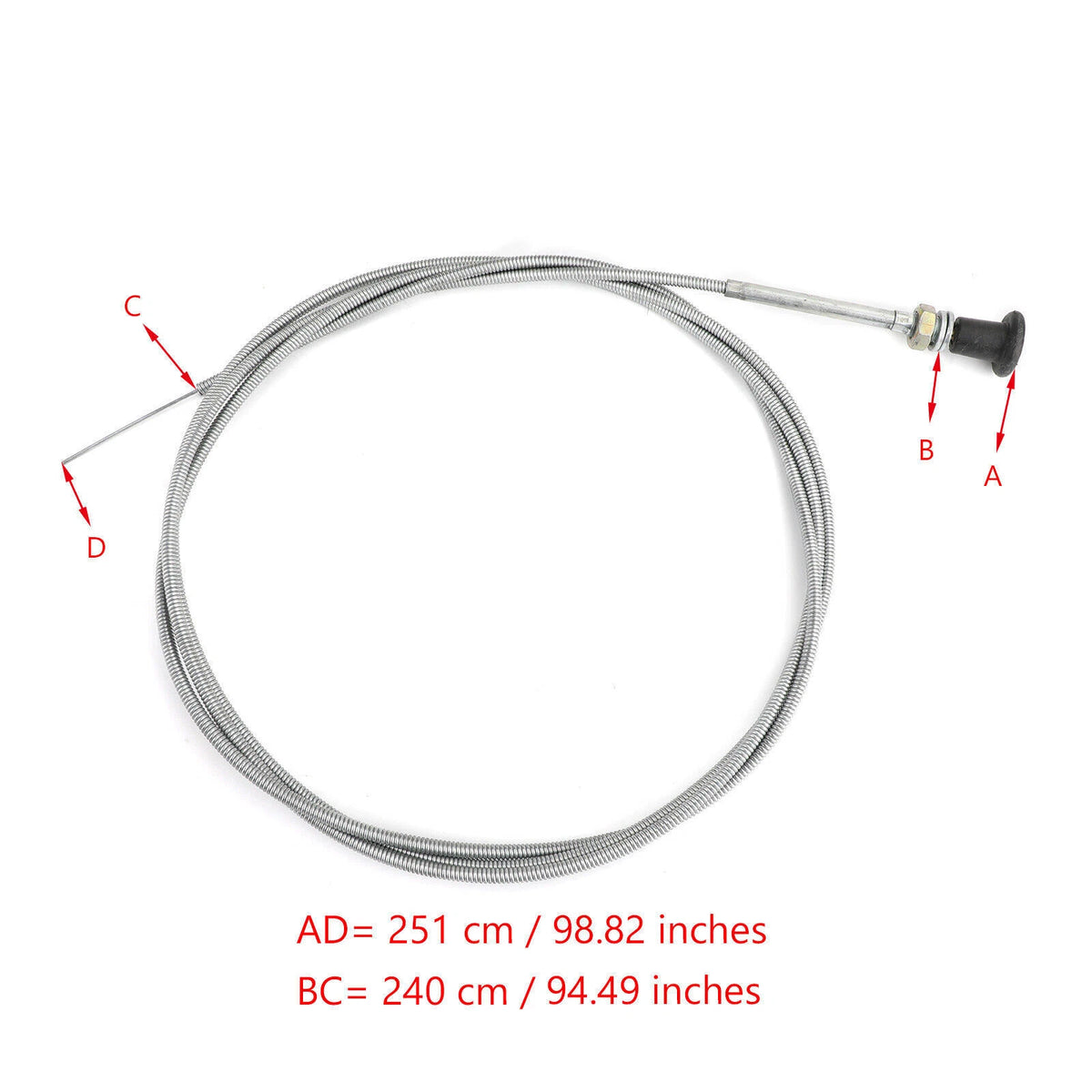 Push Pull Choke Cable 96" for Oregon Conduit Go Kart (T9)