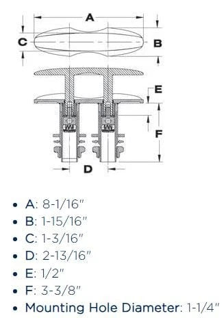 8" Pull Up Deck Cleat Pair for Boat (Flush Mount, Stainless Steel)