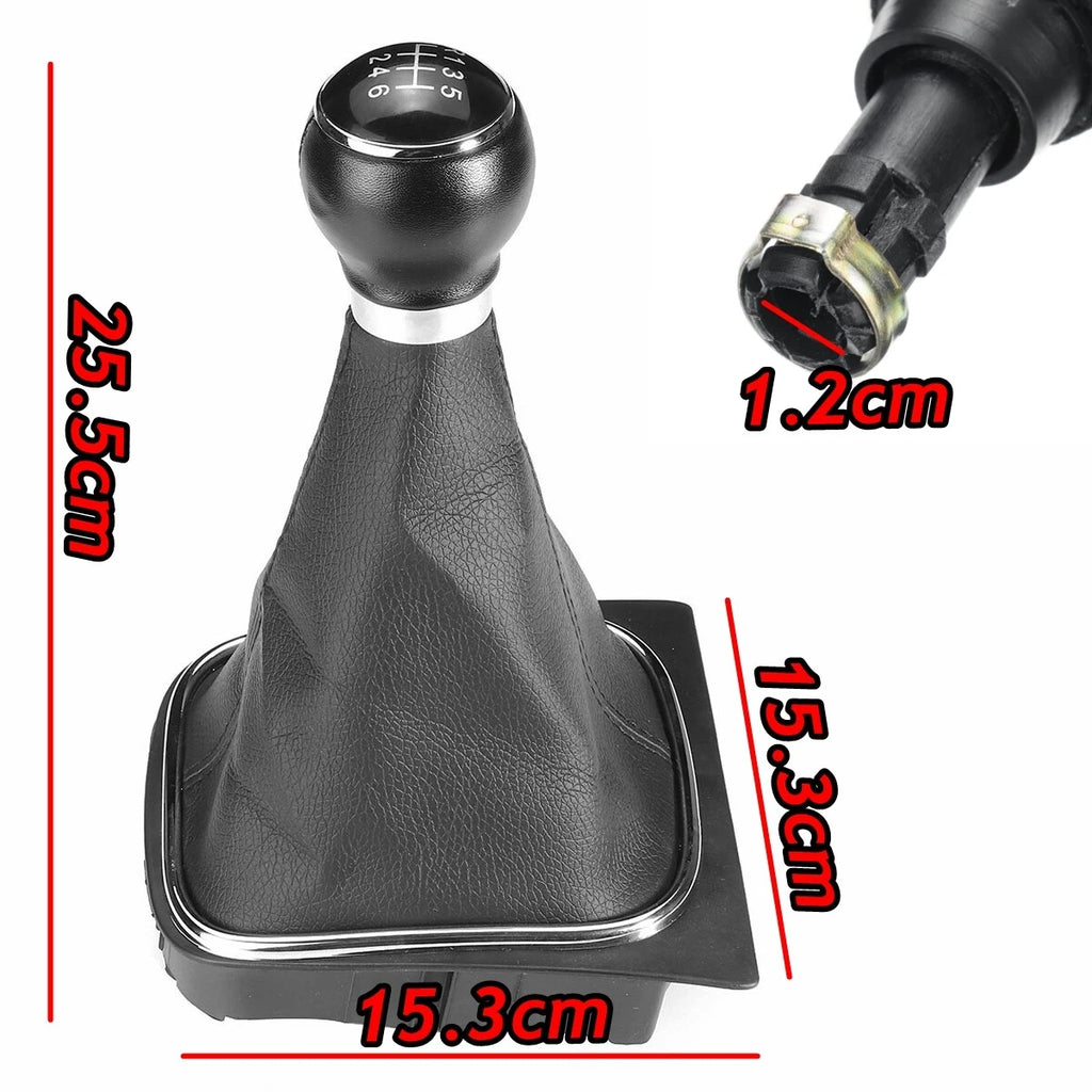 6 Speed Gear Shift Knob Leather Boot for VW Golf MK5 MK6 (2005–2014)