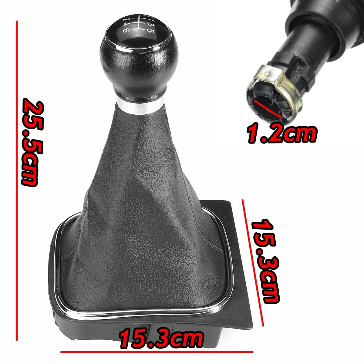 6 Speed Gear Shift Knob Leather Boot for VW Golf MK5 MK6 (2005–2014)