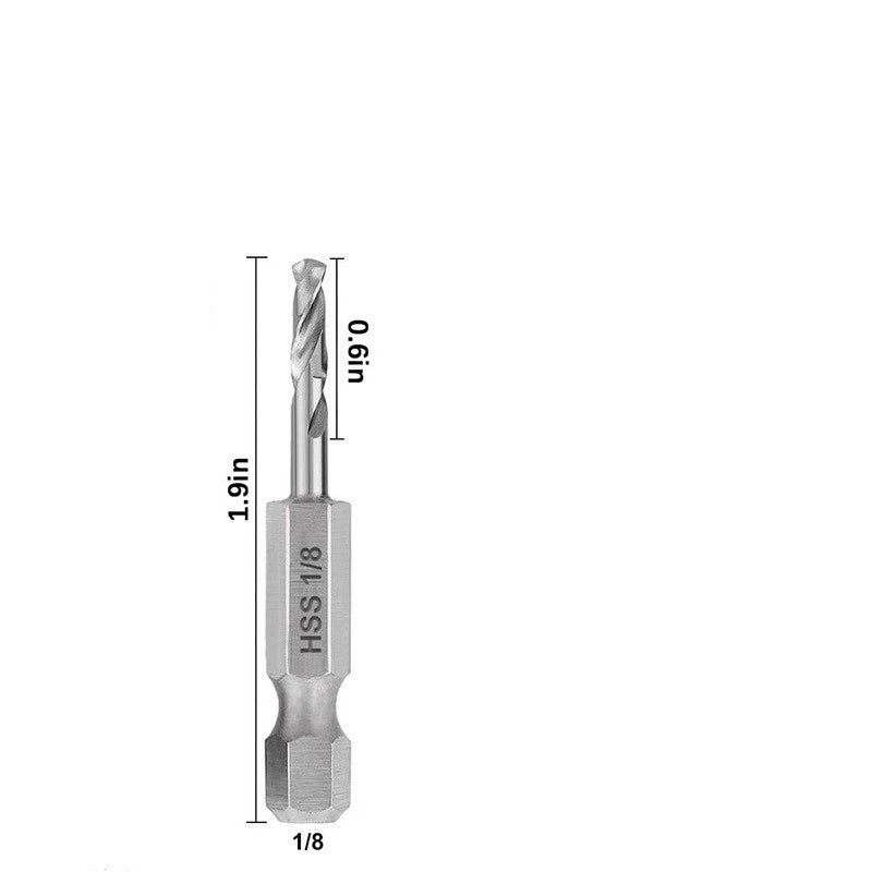 Quick Change Drill Bits for Metal 14 Hex Shank (Set of 4)