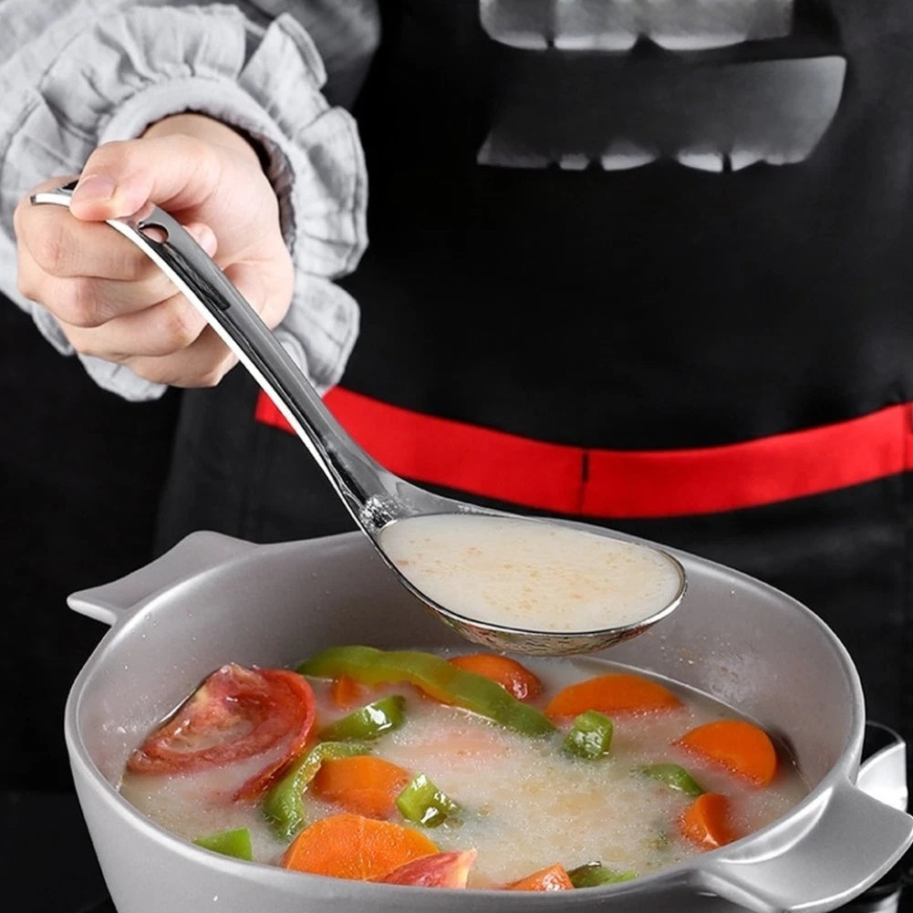 Stainless Steel Rice Ladle Long Handle Deep Bowl Mirror Finish
