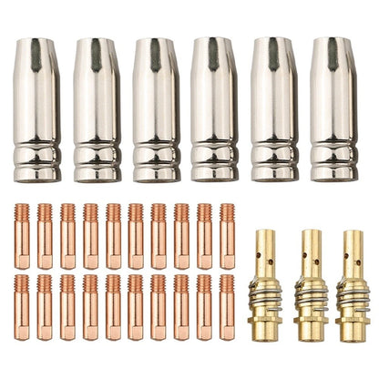 29PCS MIG Torch Replacement Kit for 15AK MB15 Copper Tips Gas Nozzles