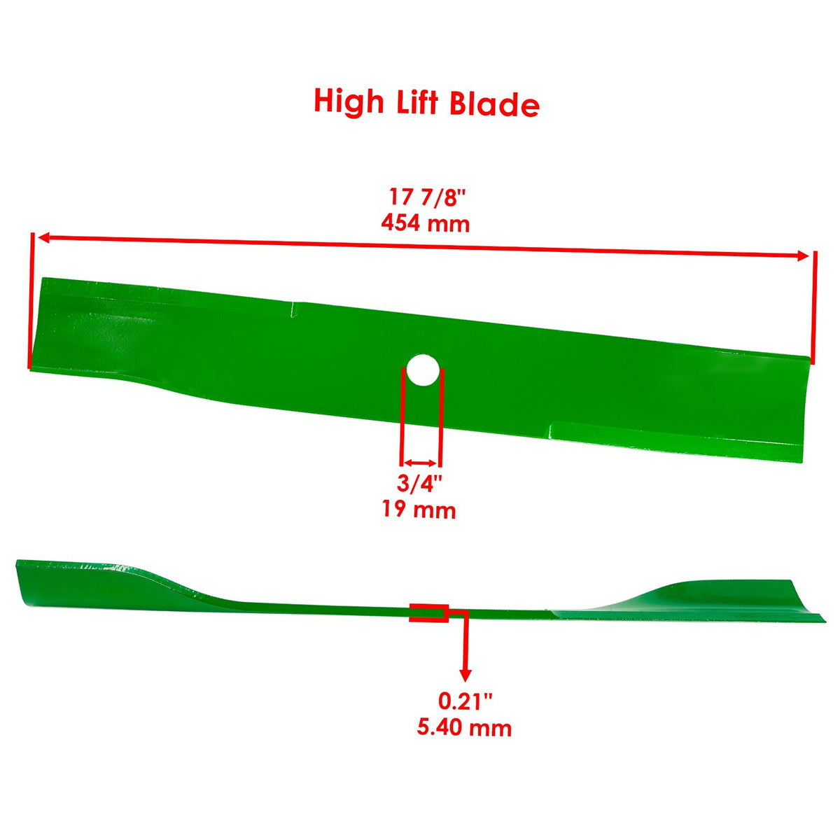 High Lift Lawn Mower Blade Replacement for Cub Cadet 17-7/8 x 3/4 (50)