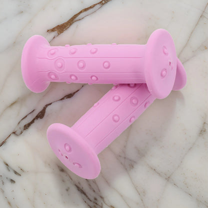 Kids Bike Handlebars Grip Rubber Black and Pink