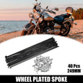 40 Pcs Bicycle Steel Spokes 14G 249mm with Nipples for Most Bikes