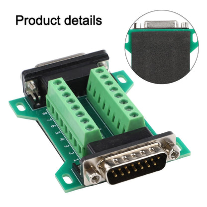 Terminal Block Adapter DB15MFA Solderless Connector for Quick Setup