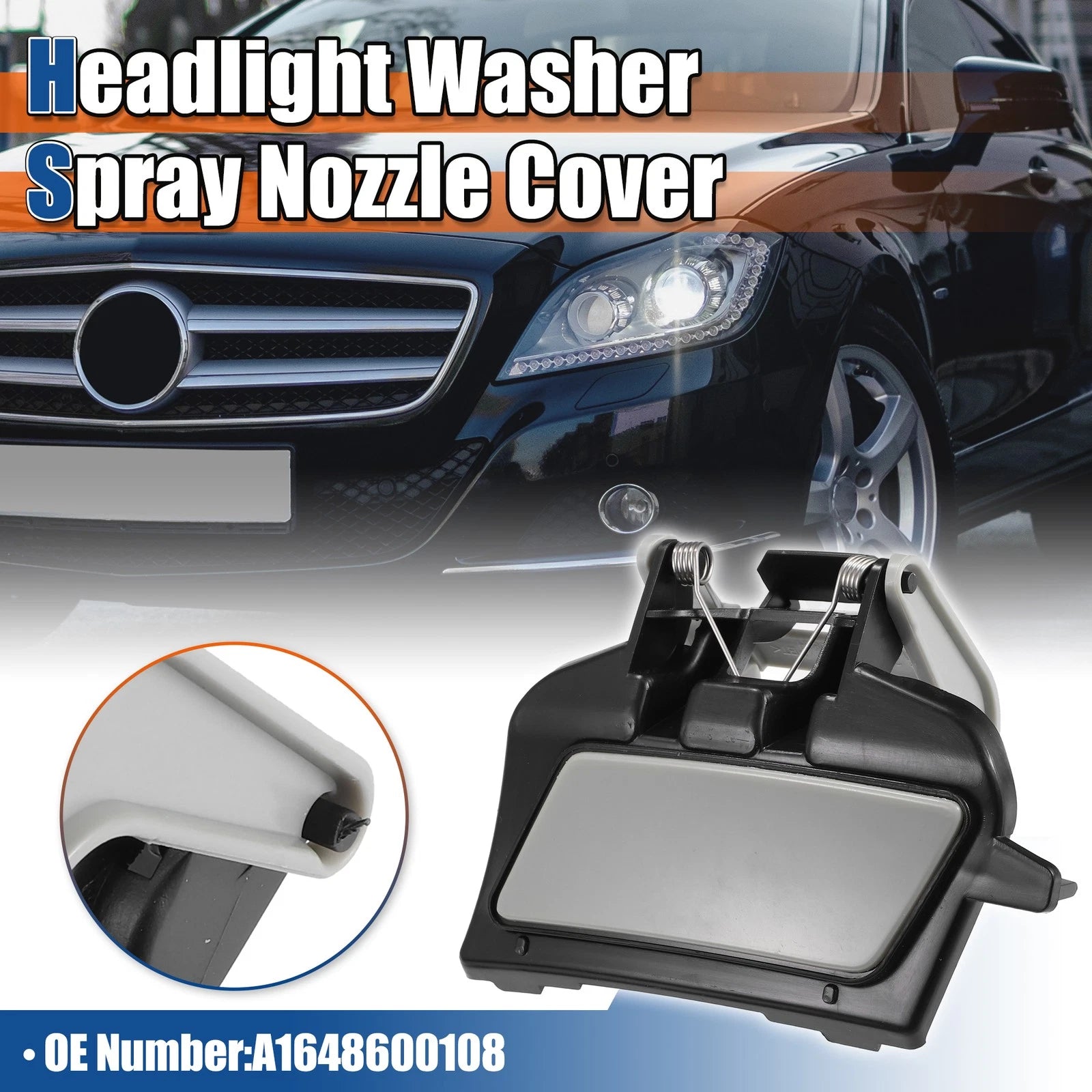 Front Left Headlight Washer Spray Nozzle for Mercedes Benz (2016–2023)