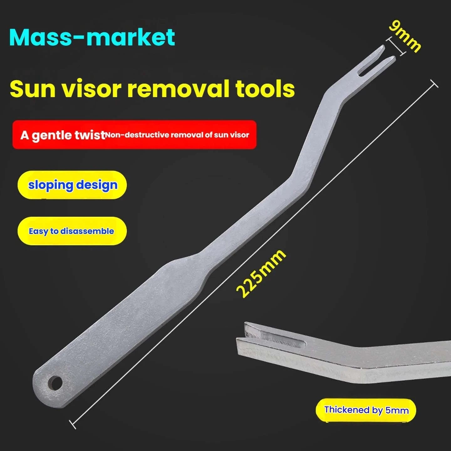 Sun Visor Removal Tool for Automotive (Ergonomic Grip)